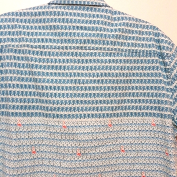 Cubavera Men's flamingo short sleeve button down cotton shirt size Large - Picture 6 of 9